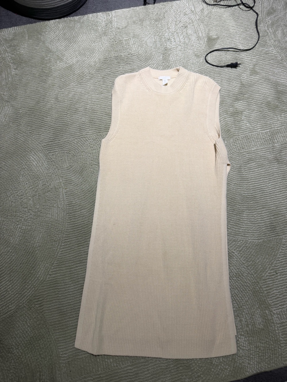 H&M Cream Knit Sleeveless Sweater Dress